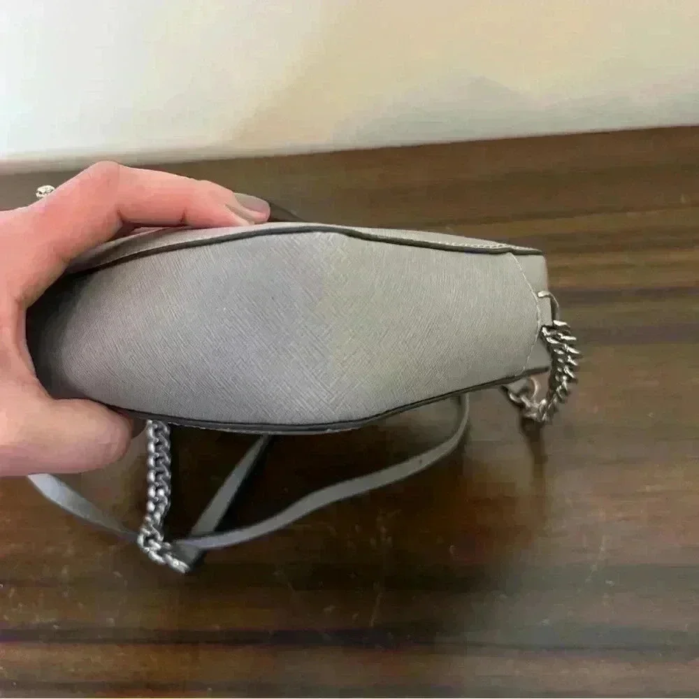 Michael Kors Jet Set Saffiano Leather Crossbody Bag Grey